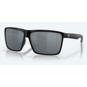 Costa Rincon, Shiny Black, Gray Silver Mirror 580P Sunglasses