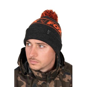 Шапка Fox Collection Bobble - Black & Orange